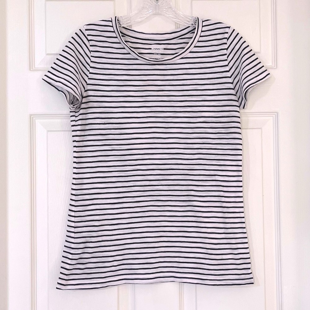 🌻3/$20 Target Mossimo Black and White Stripe Short Sleeve Tee Shirt, Size S